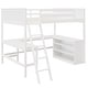 preview thumbnail 25 of 55, Full Size Wooden Loft Bed with Desk and Shelves, Space-Saving Design