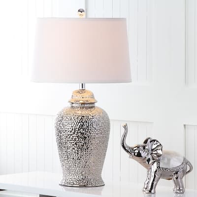 SAFAVIEH Lighting 28-inch Silver Sterling Ginger Jar Lamp (Set of 2) - 16"x16"x27.5"