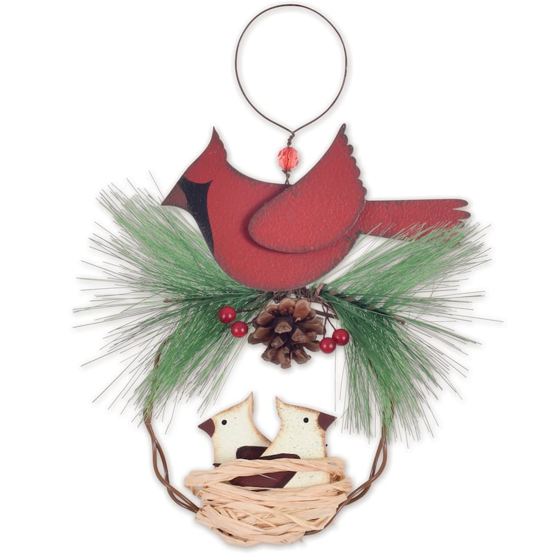 Cardinal and Babies Ornament -Set of 2