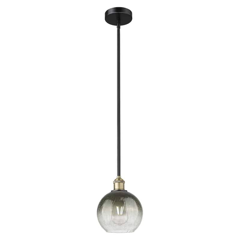 Innovations Lighting Endless Possibilities Edison - Brookhaven Globe - 1 Light 8" Stem Hung Mini Pendant - Slate/Black Antique Brass