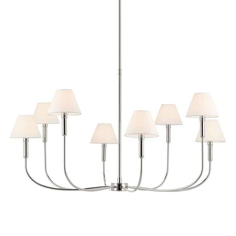 Eadie 41.25 Inch 8 Light Chandelier in Polished Nickel