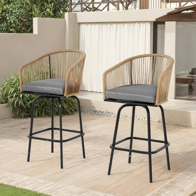 Ostweer Furniture All Weather Outdoor Bar Stools Set of 2 - Blue
