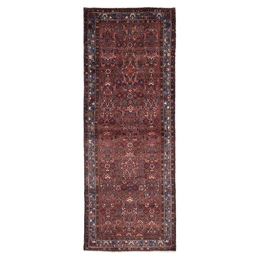 ECARPETGALLERY Hand-knotted Andelz Dark Red Wool Rug - 3'5 x 9'3