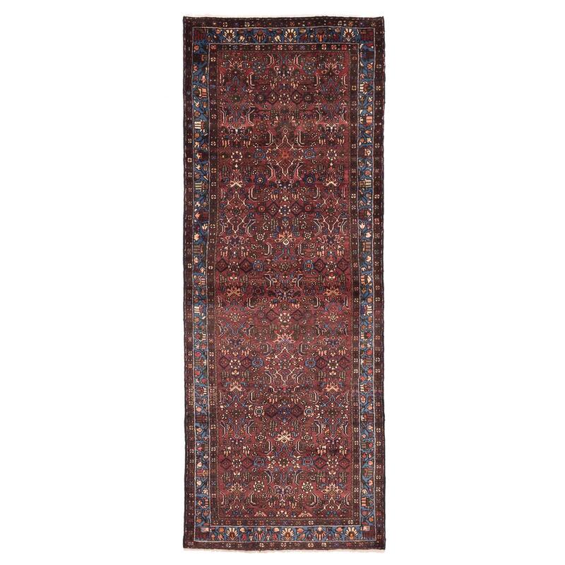 ECARPETGALLERY Hand-knotted Andelz Dark Red Wool Rug - 3'5 x 9'3