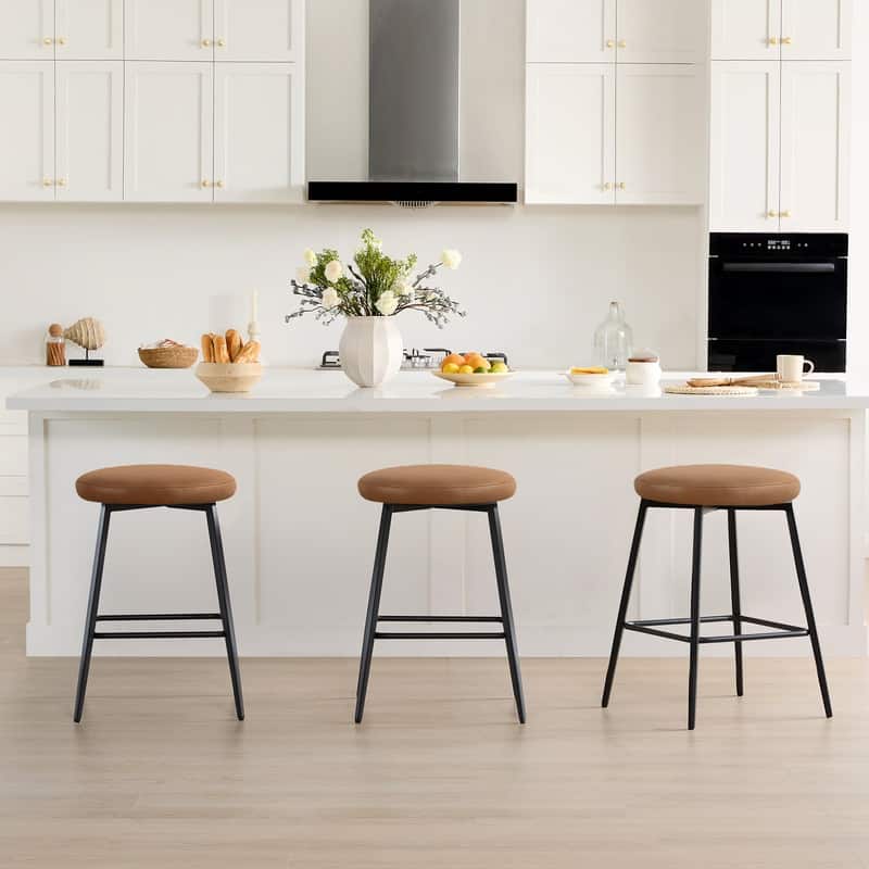 Spruce & Spring Modern 360-degree Swivel Counter Stool with Round Seat