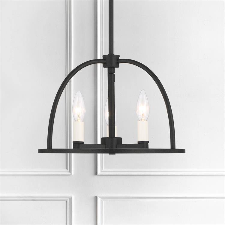Abbott 3 Light Black Chandelier - 13.75'' W x 10'' H
