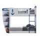 preview thumbnail 8 of 8, Elegant Twin Over Twin Loft Bed with Boat Design, Built-In Ladder, Anchor & Sailing Elements and Integrated Storage Shelves