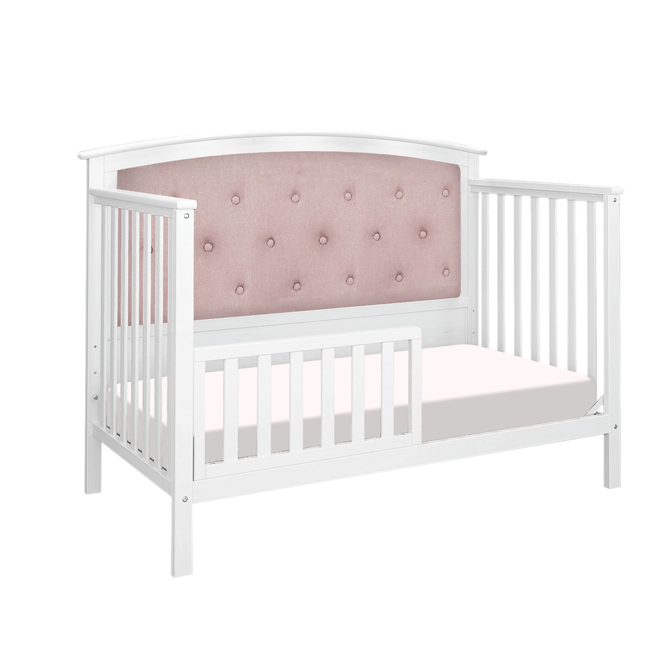 grey tufted crib