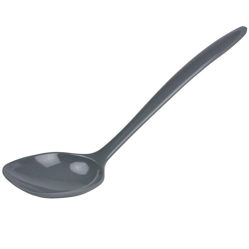 Hutzler 12-Inch Melamine Solid Cooking Spoon - Gray