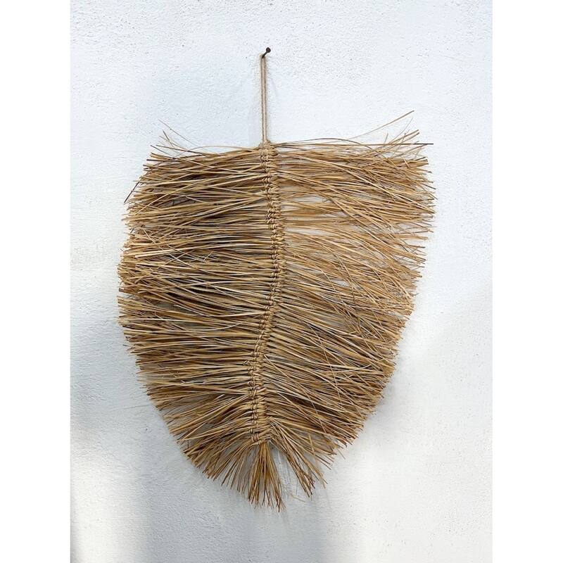 Boho Hanging Leaf Décor Med - Natural H 23.6" & Dia 18.5" - NATURAL
