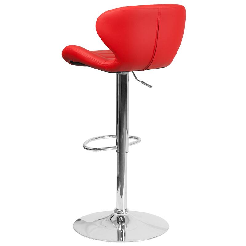 Modern Low-back Height-adjustable Chrome/Vinyl Barstools (Set of 2)