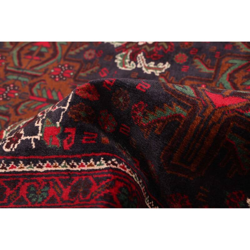 ECARPETGALLERY Hand-knotted Teimani Dark Navy, Red Wool Rug - 3'11 x 6'8