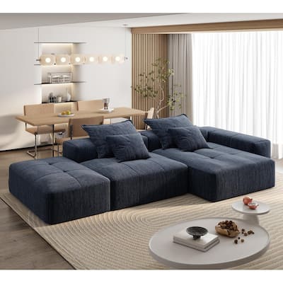 Oversized Modular Sofa, Ottoman, Chaise, Chenille, 4 Pillows, DIY
