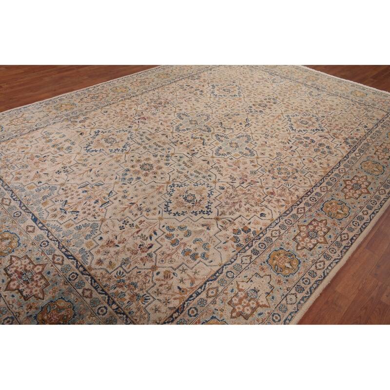 Kashan Signed Persian Area Rug Handmade Wool Carpet - 8'5"x 12'1"