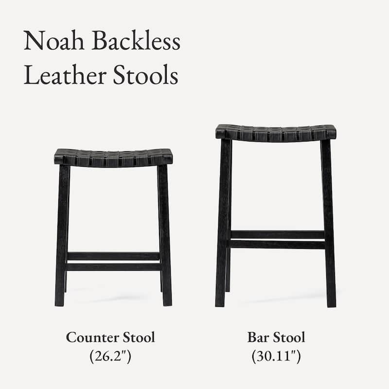 Maven Lane Noah Backless Kitchen Dining Stool with Vegan Leather
