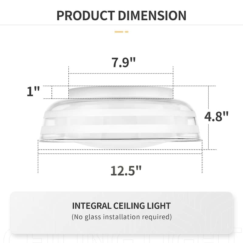 13 Inch 12W LED Ceiling Lights 3000K/4000K/6000K
