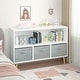 preview thumbnail 17 of 34, Kids bookcase with Collapsible Fabric Drawers，Made of High-Density MDF - Easy Setup