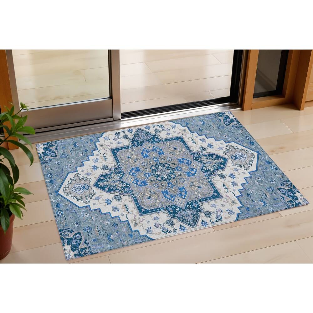 HomeRoots Oriental Traditional Rectangle Outdoor Rug