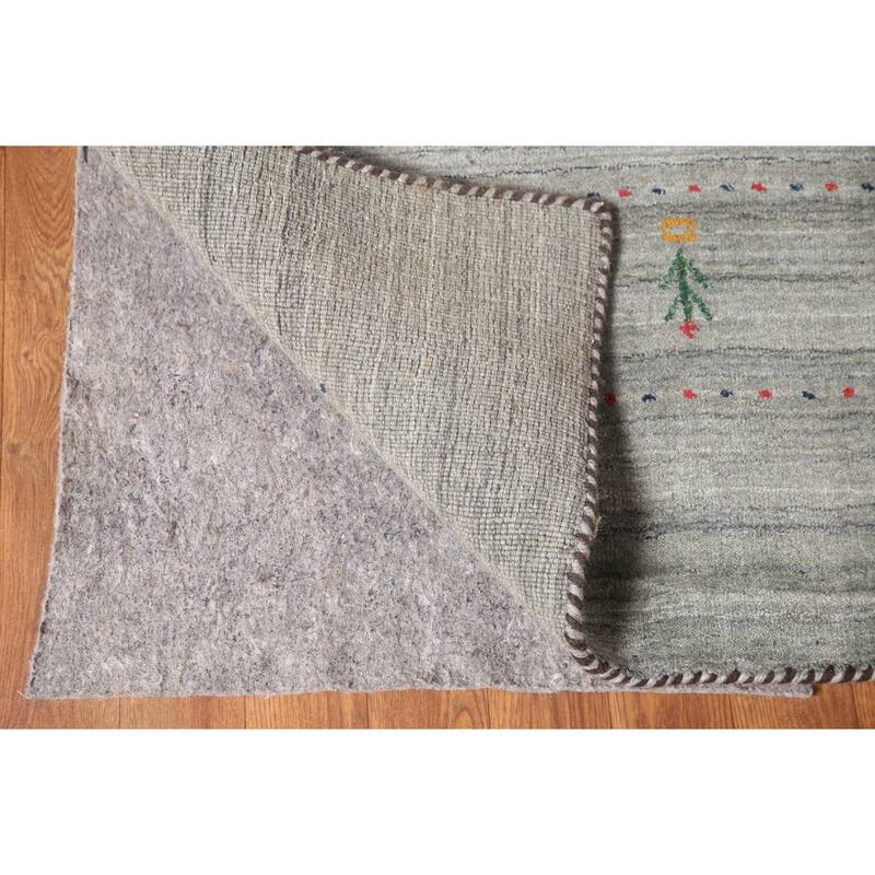 Tribal Gabbeh Area Rug Hand-Knotted Wool Carpet - 8'4"x 9'8"