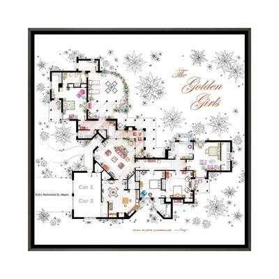 iCanvas "Floorplan From The Golden Girls" by TV Floorplans & More Framed