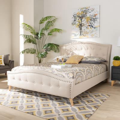 Contemporary Fabric Platform Bed