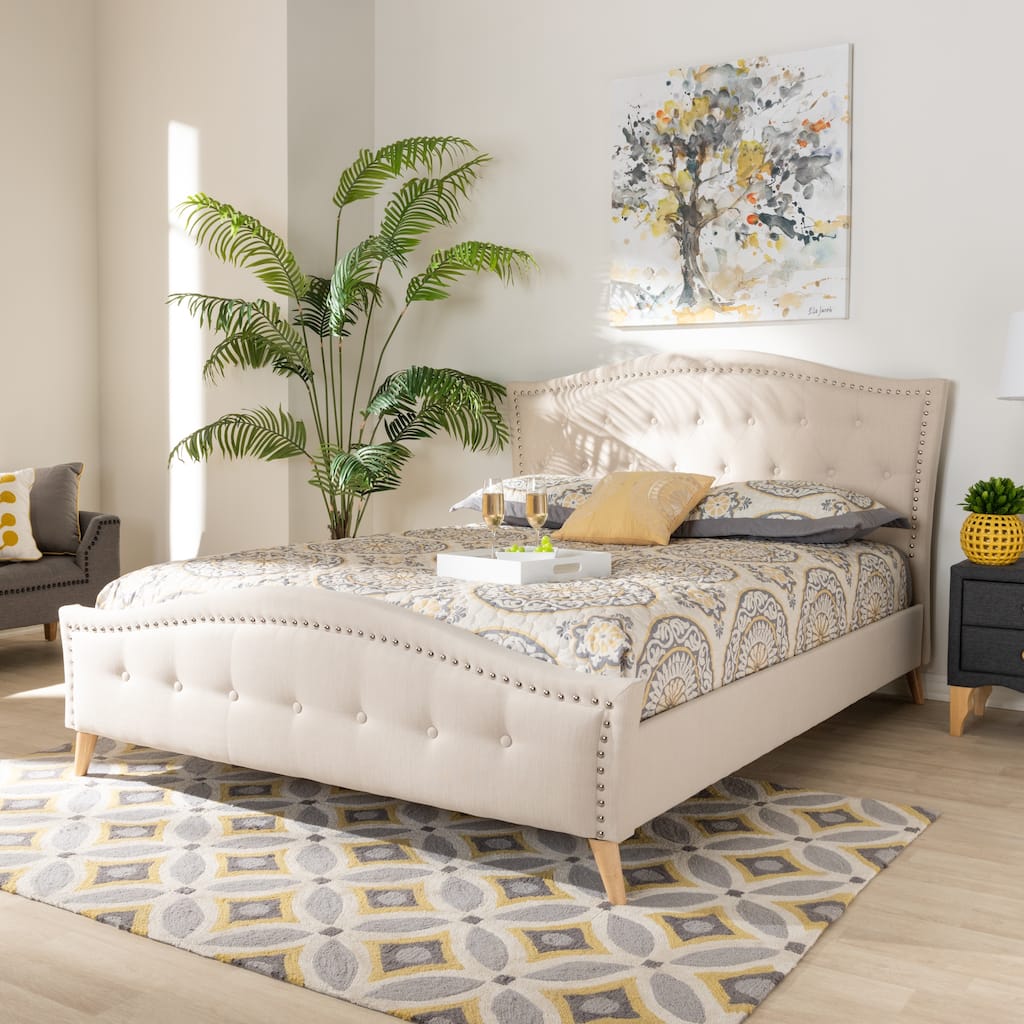 Contemporary Fabric Platform Bed
