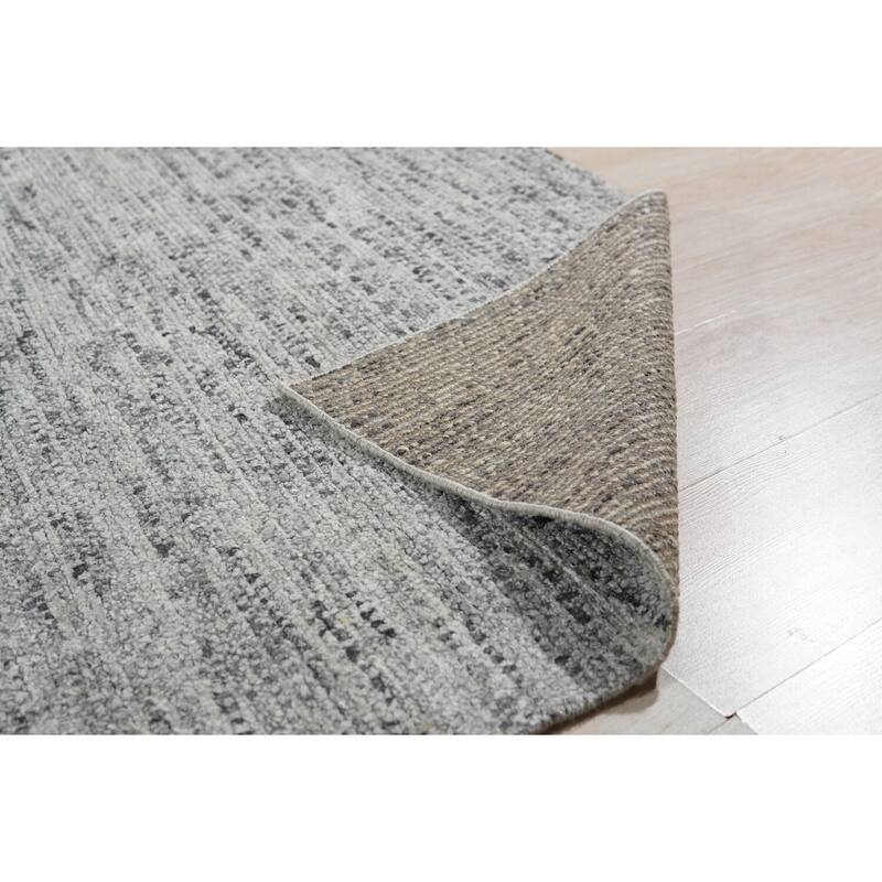 Hand-Knotted Natural Silk Grass Design Rug, 10' x 14', Gray Mix Area Rug, Elegant Luxurious Soft Texture - L