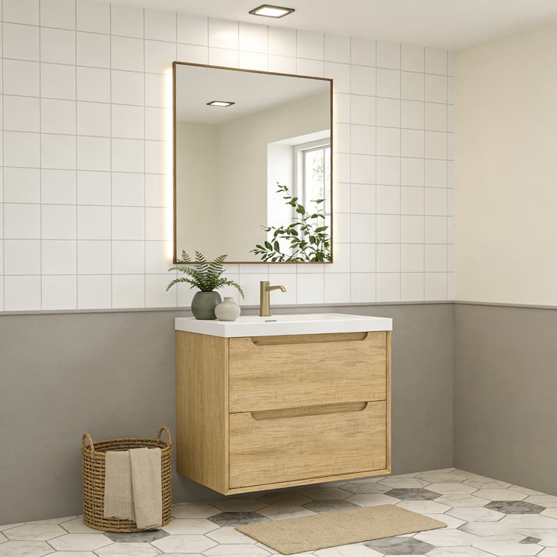 Prismis 36" 48" Wall-Mount Premium Bathroom Vanity with Integrated Sink