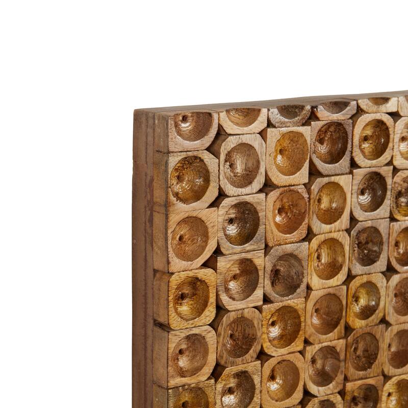 Mango Wood Abstract Handmade Stacked Tree Trunks Home Wall Decor - Brown - Roche River Decor