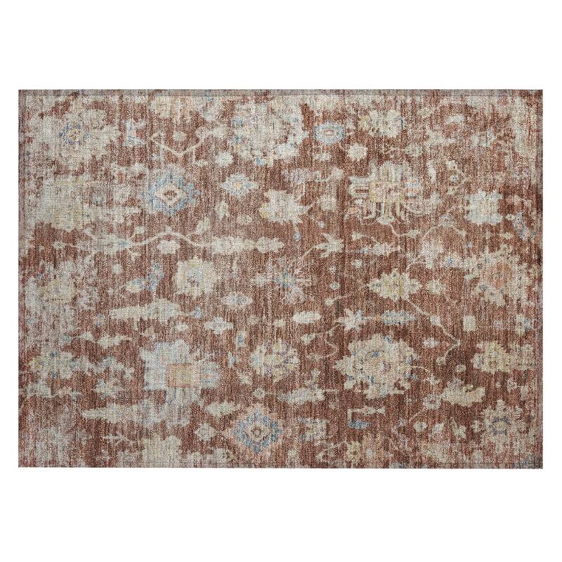 Machine Washable Indoor/ Outdoor Casual Traditional Chantille Rug