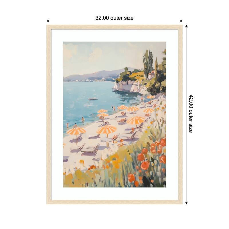 Kate and Laurel Sunny Beach Day by Melloi Art Prints Framed Wall Art Print