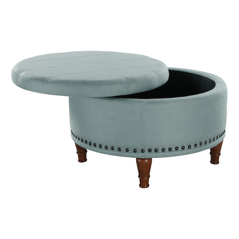 Gracewood Hollow Kuimba Storage Ottoman with Antique Nailheads