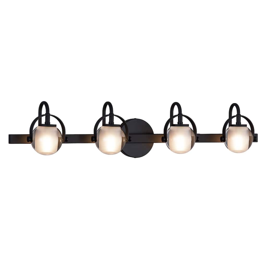 Justice Design Group Conduit 4-Light Bath Bar with Opal Backing Shade