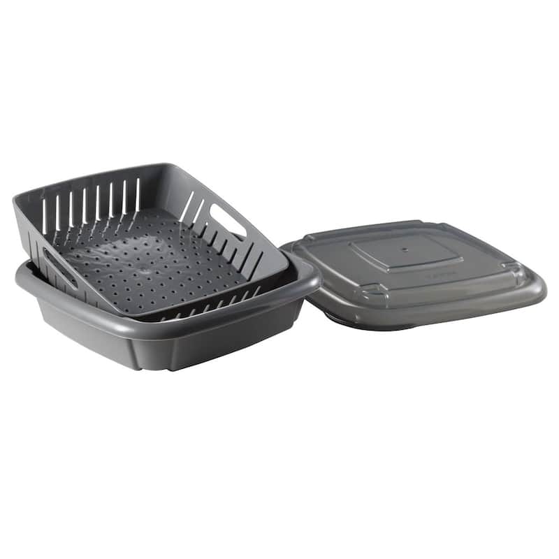 Hutzler 3-in-1 Bitty Box Berry Keeper, Berry Colander & Saver Container, 9oz / 1 Cup Capacity - Gray