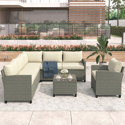 Patio Furniture Set, with Coffee Table, Cushions and Single Chair