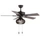preview thumbnail 8 of 12, Leigh River of Goods Brown Oil-Rubbed Bronze and Wood Caged Ceiling Fan with Light - 42" x 42" x 15"/20"