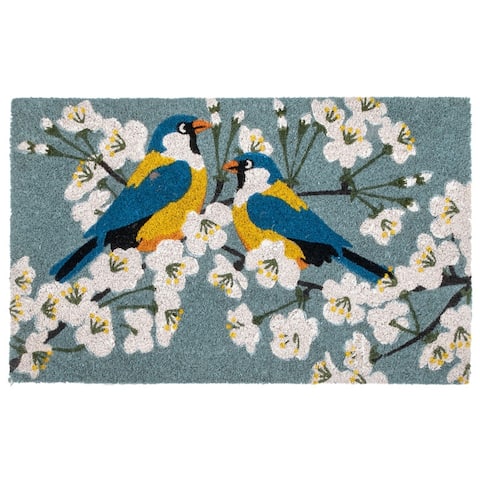 Coir Door Mat (Multi - Blue Birds) - Big