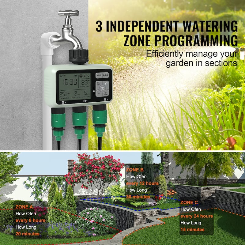 Water Timer Brass Inlet Metal Filter, IPX6 Waterproof for Yard Watering - from 7.25 psi to 120 psi