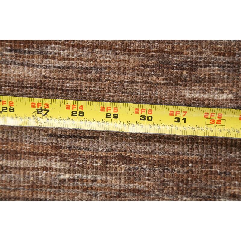 Brown Striped Gabbeh Kashkoli Oriental Area Rug Handmade Wool Carpet - 3'10" x 5'8"
