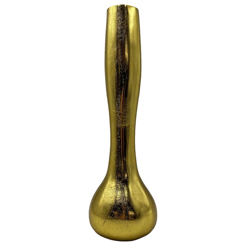 16 Inch Tall Decorative Handmade Aluminum Long Round Flower Vase