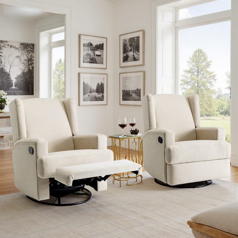 Swivel Glider Rocker Nursery Recliner Chair set of 2 - BEACH