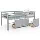 preview thumbnail 10 of 21, Twin Size Low Loft Bed with 3 Drawers with Ladder and Full-length Guardrails