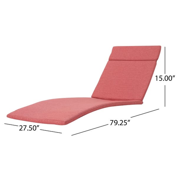 dimension image slide 3 of 10, Salem Outdoor Cushion Set for Chaise Lounge - Cushions only (Set of 2) by Christopher Knight Home - 79.25"L x 27.50"W x 1.50"H