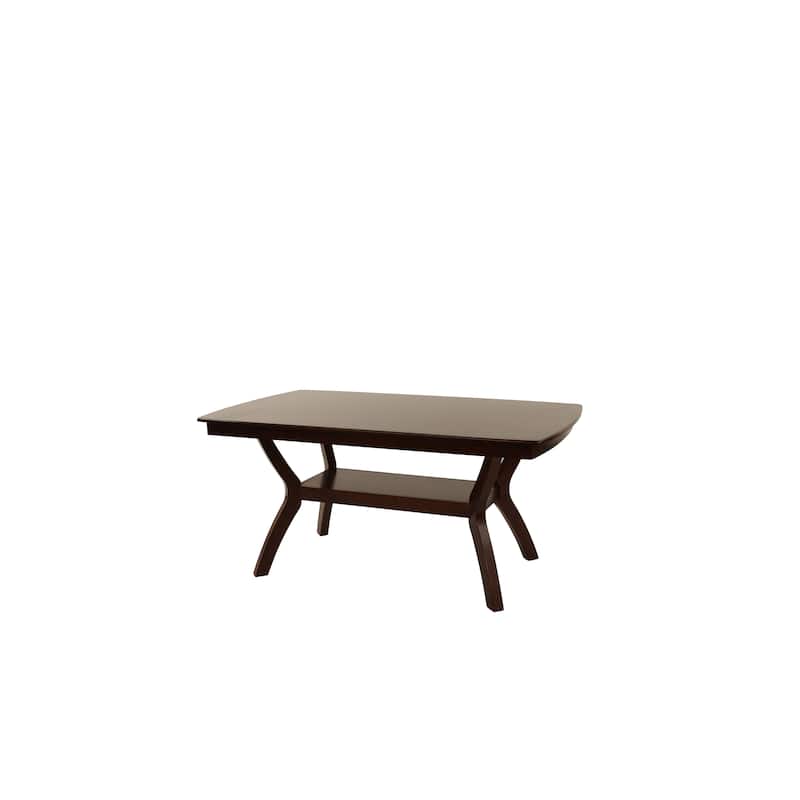 Formal Look 1pc Dining Table w Shelve Solidwood Espresso Finish Dining Room Furniture
