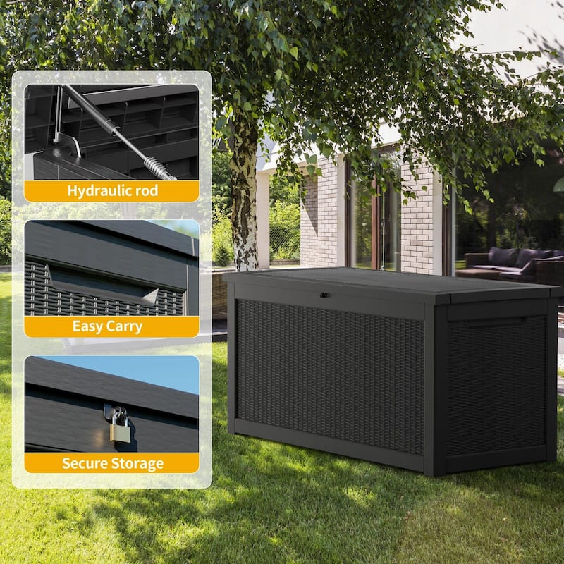 260 Gal. Resin Outdoor Patio Storage Deck Box