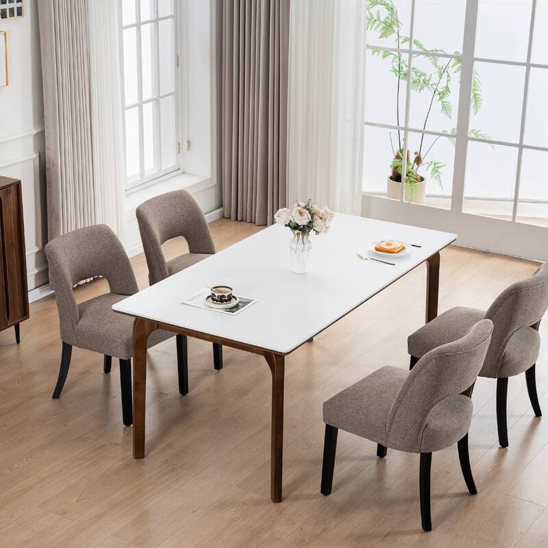 Set of 2/4/6 Modern Fabric Upholstered Dining Room Chair Kitchen Chairs with Wood legs