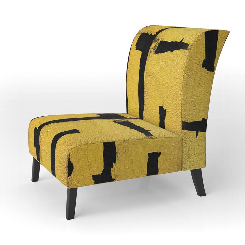 Designart "Glam Dancing Shape I" Upholstered Abstract Accent Chair - Modern Arm Chair For Living Room