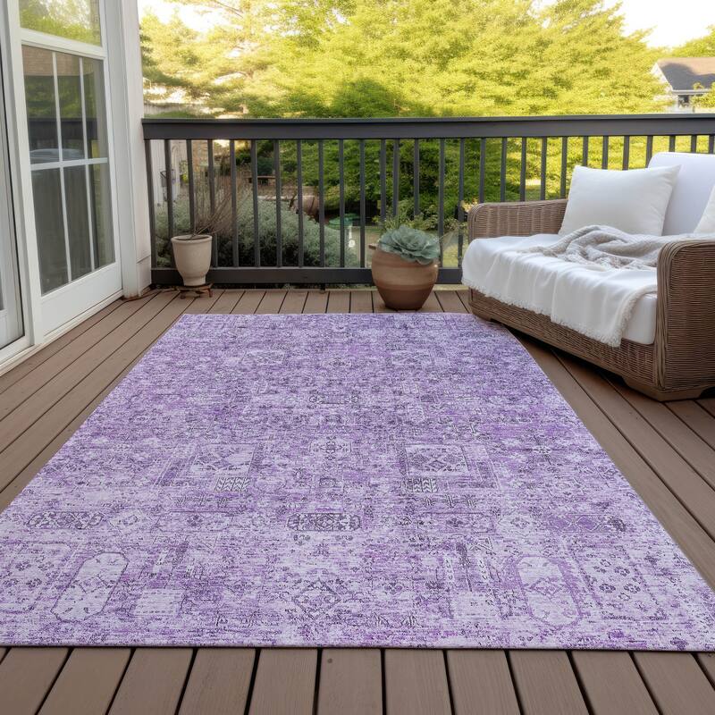Machine Washable Indoor/ Outdoor Chantille Vintage Traditional Rug