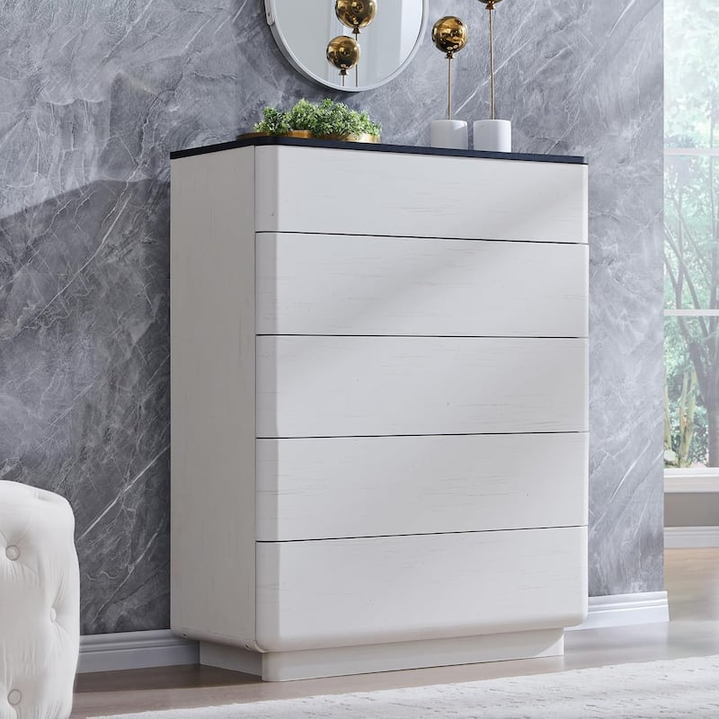 Modern 5 Drawer Dresser for Bedroom, Handle-less Wooden Dressers
