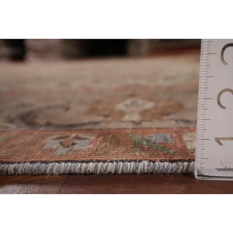 Brown Tabriz Persian Vintage Area Rug Hand-Knotted Wool Carpet - 8'0" x 10'11"
